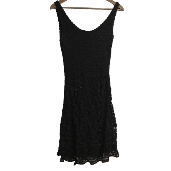 Etoile Evening Collection Crochet Mini Dress 100% Rayon Size M - Picture 1 of 14